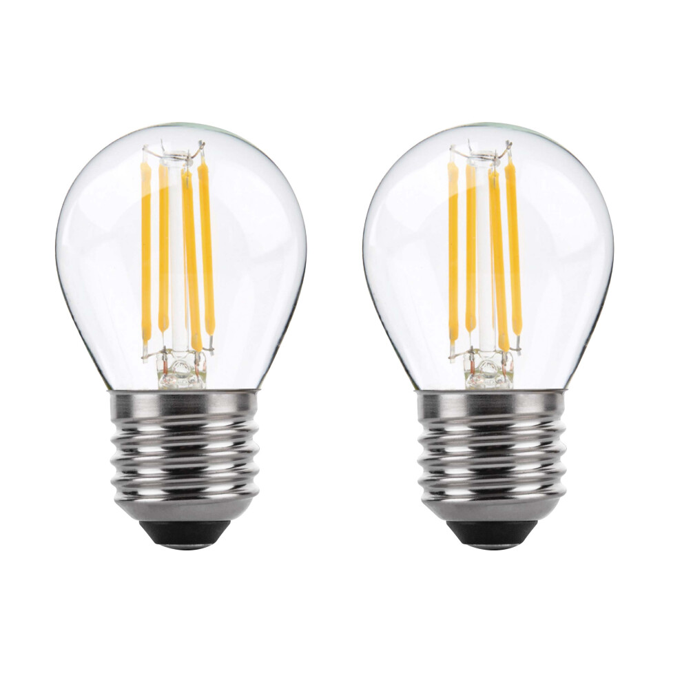 (2 Pack) LED Filament Light Bulb G45 Golf Ball E27 Screw 5.9w equiv brightness 80w Warm White Mini Globe 2700K Chandelier Energy Saving