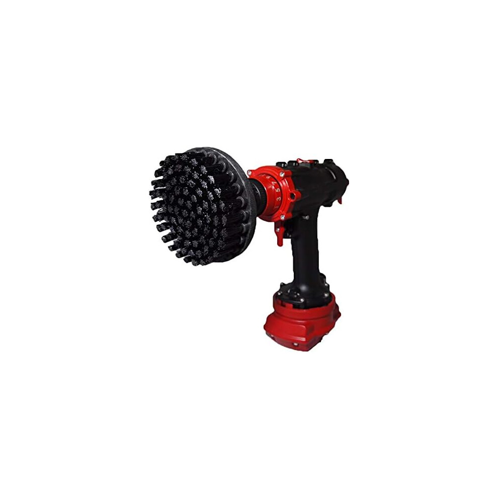 Kornely Premium Drill Brush Ultra Stiff 13Cm Professional Power Scrubber Doesn't Scratch Surfaces Suitable For Cleaning Grill Stone Brick Black
