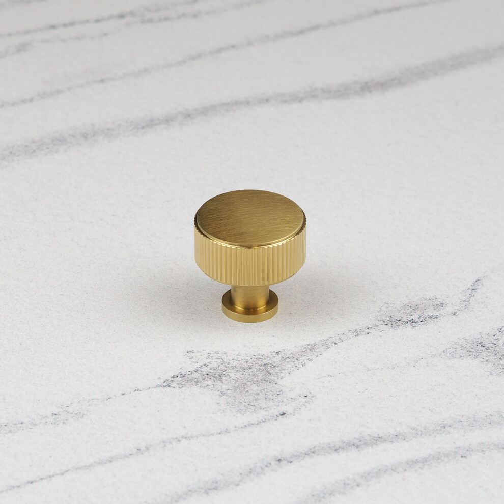 (35mm Knob	) Satin Brass Reeded T Bar Handles 128mm 160mm 224mm-image-OPC-PDQWPNH-NEW