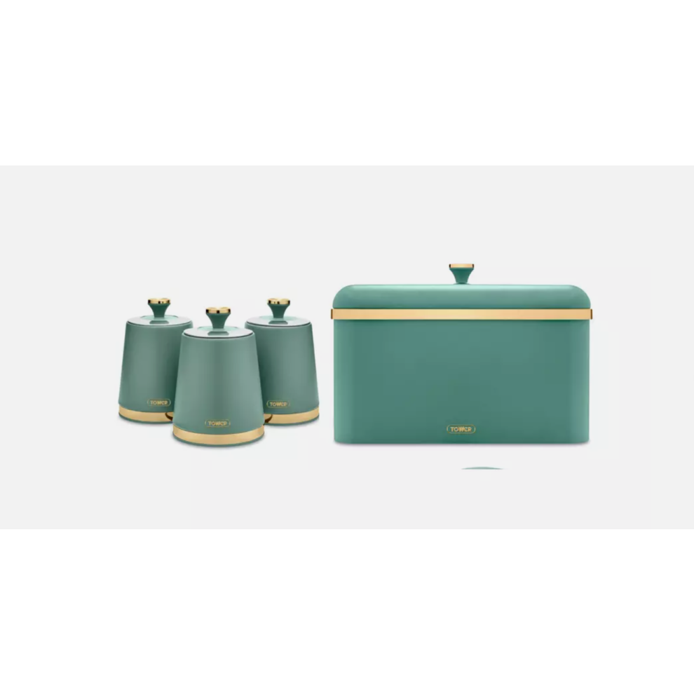 Green Bread Bin Canisters Set Jade Storage Containers Jars Cavaletto