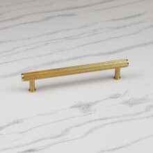 (160mm Handle) Satin Brass Reeded T Bar Handles