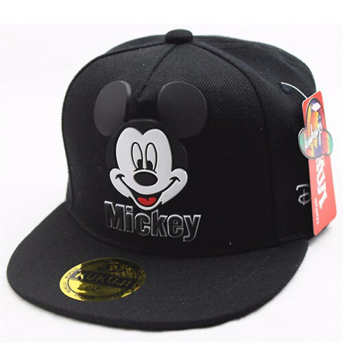 (Black) Kid Mickey Mouse Adjustable Snapback Baseball Caps 2