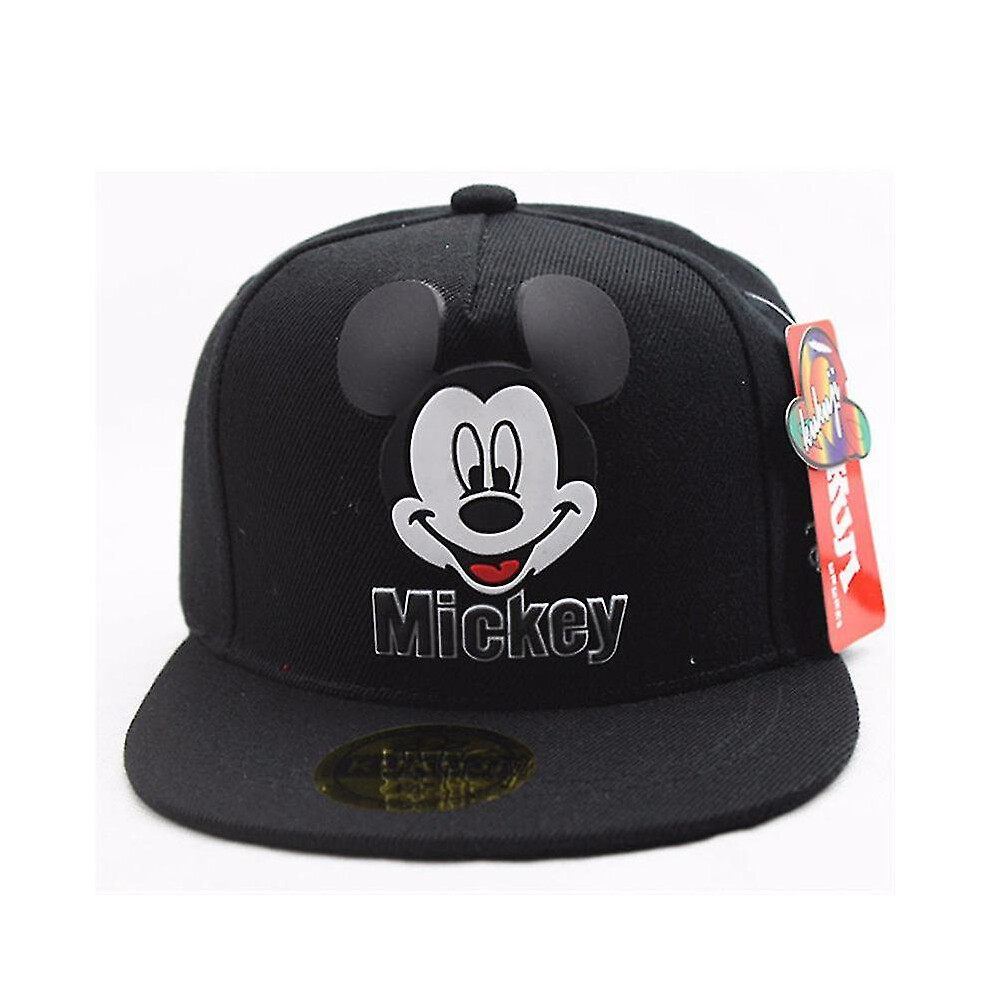 (Black) Kid Mickey Mouse Adjustable Snapback Baseball Caps