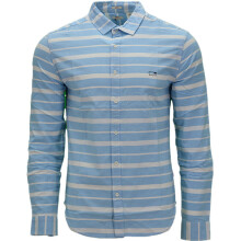 (Sky Blue and White Stripe, S) LEVIS Mens Shirts Cotton Long Sleeve Flannel Shirt