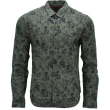 (Olive Flowery, M) LEVIS Mens Shirts Cotton Long Sleeve Flannel Shirt