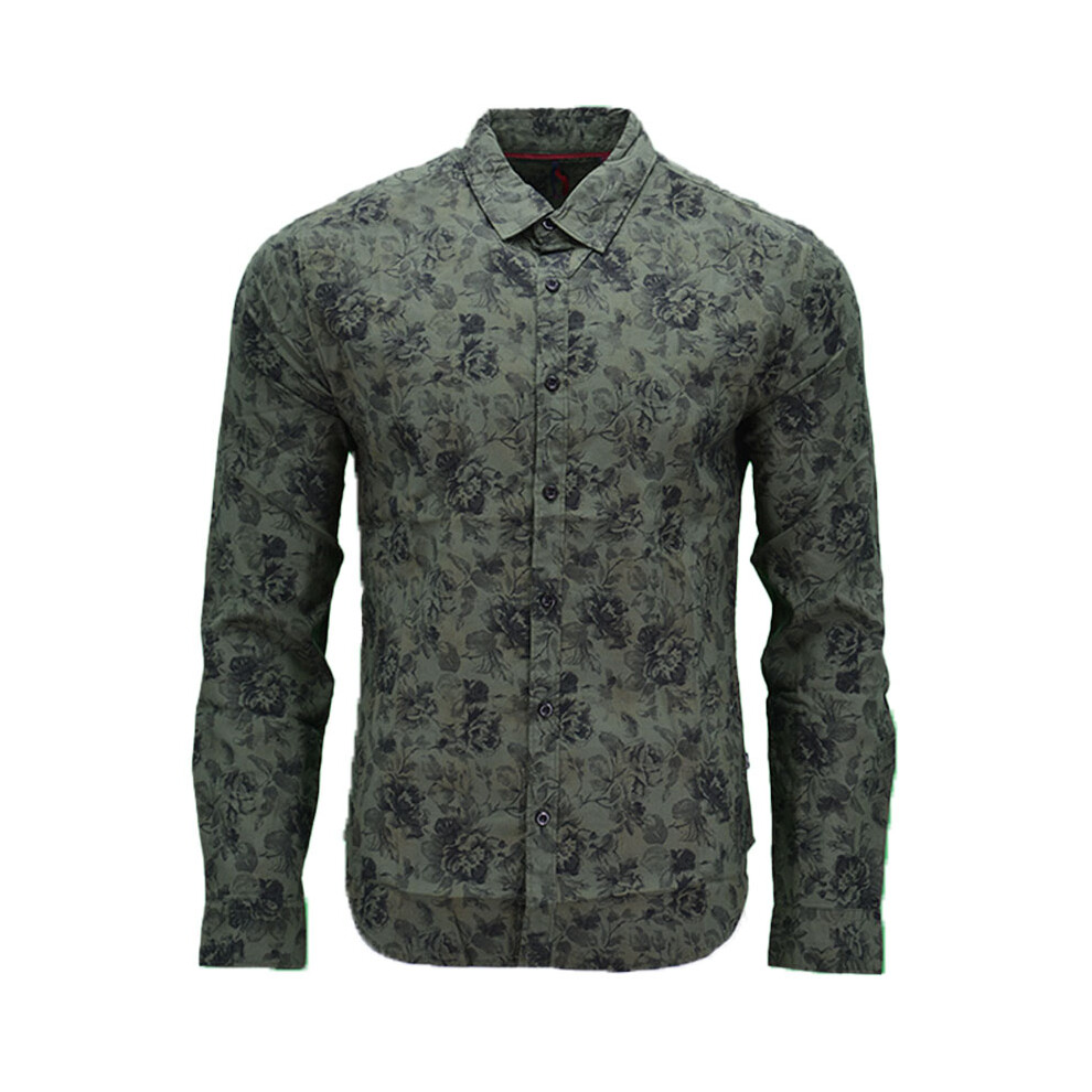 Levi's (Olive Flowery, 2XL) Mens Shirts Cotton Long Sleeve Flannel Shirt Green