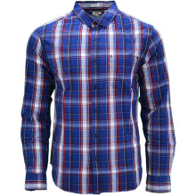 (Blue and Red Stripe, S) LEVIS Mens Shirts Cotton Long Sleeve Flannel Shirt