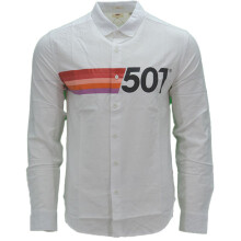 (White, M) LEVIS Mens Shirts Cotton Long Sleeve Flannel Shirt