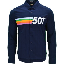 (Navy, XL) LEVIS Mens Shirts Cotton Long Sleeve Flannel Shirt