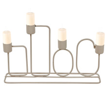 (Cream) 16cm Metal Candle Holder Holds Up To 4 Candles Dinner Centrepiece Home Decor