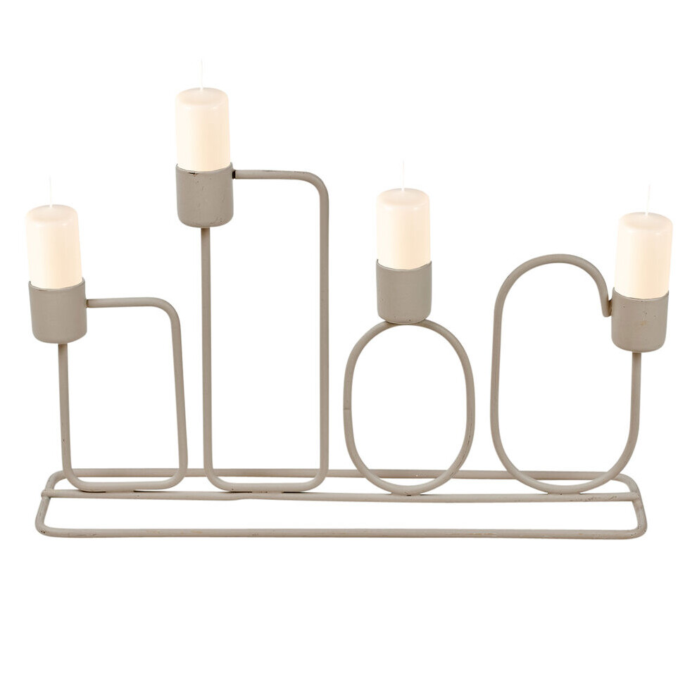 Urbn Living (Cream) 16Cm Metal Candle Holder Holds Up To 4 Candles Dinner Centrepiece Home Decor Cream