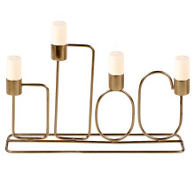 (Gold) 16cm Metal Candle Holder Holds Up To 4 Candles Dinner Centrepiece Home Decor