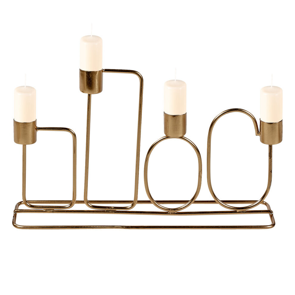 Urbn Living (Gold) 16Cm Metal Candle Holder Holds Up To 4 Candles Dinner Centrepiece Home Decor Gold