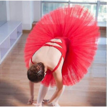 (Red, XXL) Professional Platter Tutu Black White Red Ballet Dance Costume For Women Tutu Ballet Adult Ballet Dance Skirt With Underwear