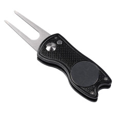 Foldable Golf Divot Repair Tool With Golf Ball Marker
