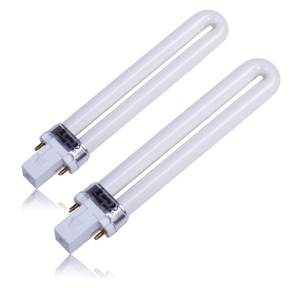 Light Electronic 2Pcs 365Nm 9W Nail Dryer Uv Lamp Bulb Tube