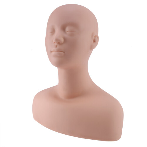 Professional Head Shoulder Exercise Bone Silicone Manikin For Makeup Extension Eyelash Massage Exercise