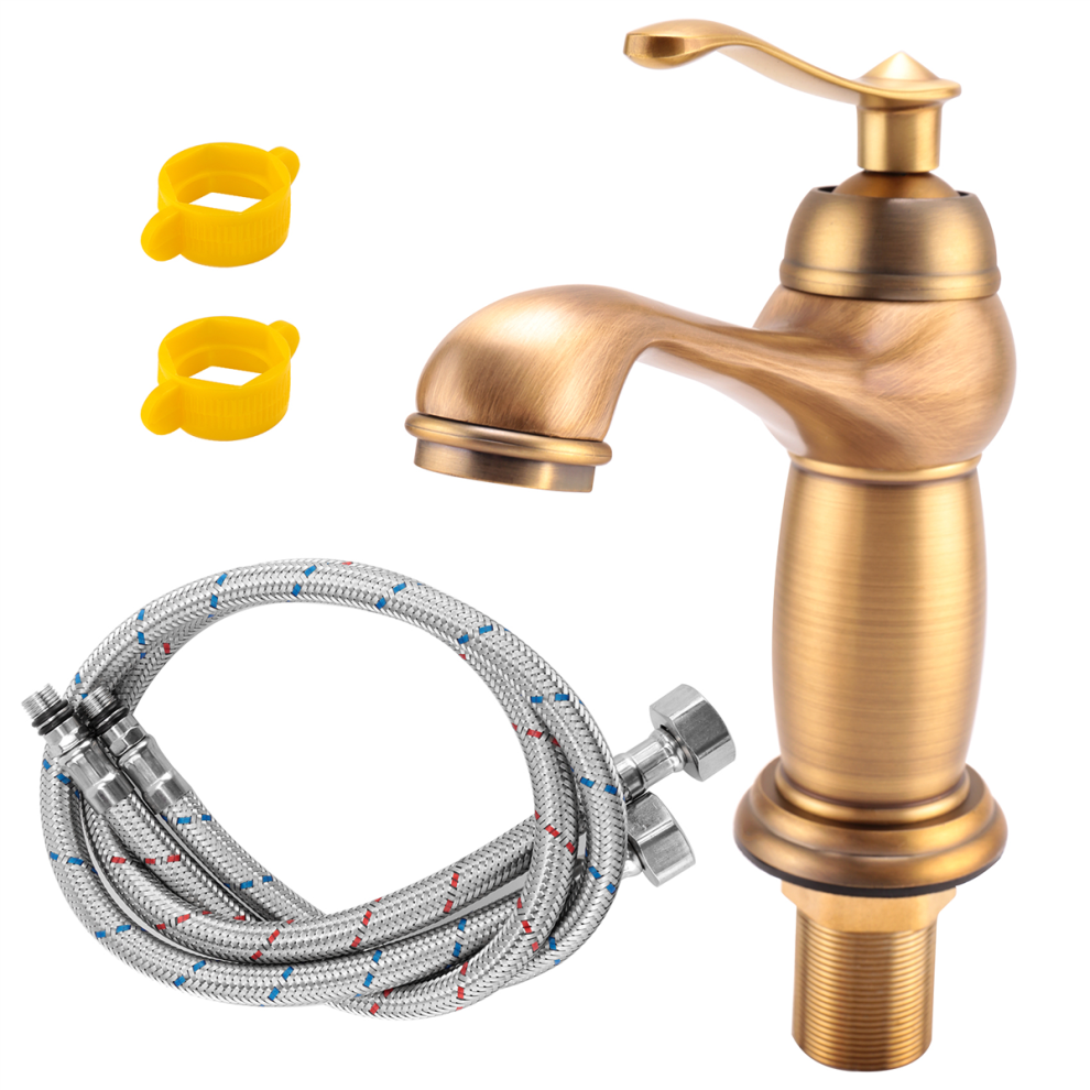 Faucet Antique Brass Mixer Solid Copper Luxury Europe Style Tap Taps 4851529437763