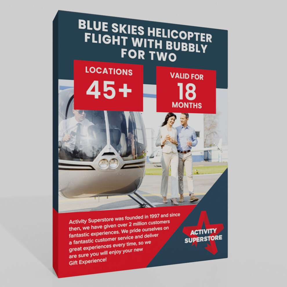 Activity Superstore Blue Skies Helicopter Flight with Bubbly for Two-image-OPC-PDNRNPN-NEW