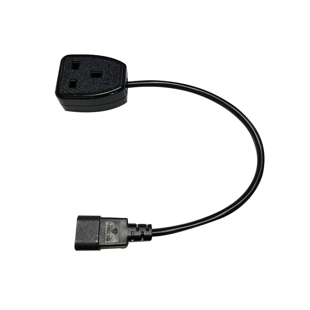 Men's Iec C14 Plug To Uk 3Pin Fe Socket Power Adapter Cable (0.3M)