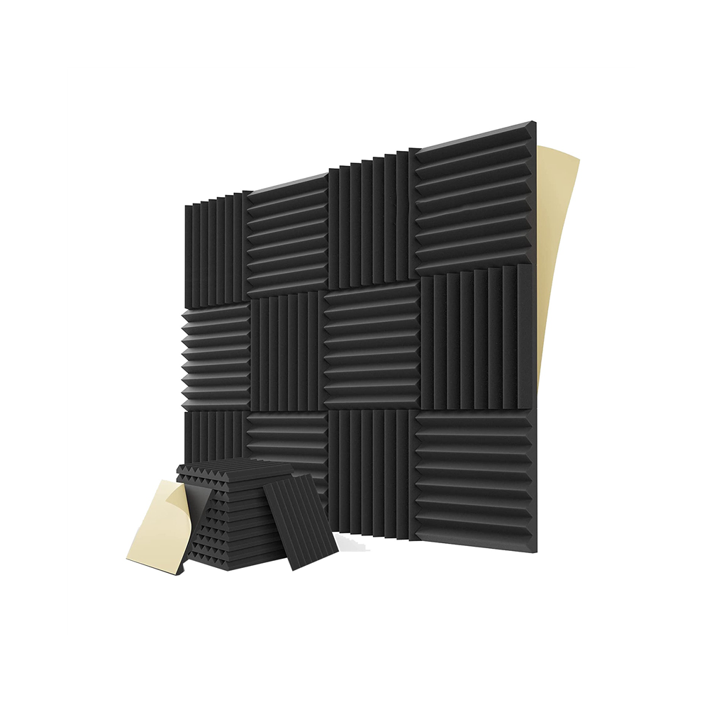 12Pcs Self-Adhesive Acoustic Panels, Foam Panels(Black) 4851529434946