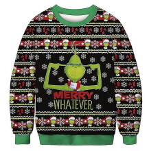 (BFT134, XXXXL) Unisex's Ugly Christmas Sweater 3d Digital Print Holiday Party Crewneck Sweatshirt Pullover Men Women Tacky Xmas Jumper Tops