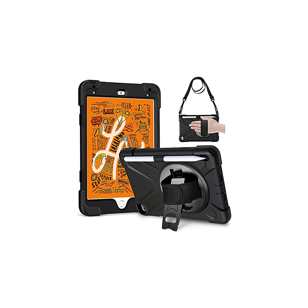 Ipad Mini 5 Case, Ipad Mini 4 Case,Heavy Duty Shockproof Rugged Tough Case With Pencil Holder,360 Rotating Stand&Hand 779149010668