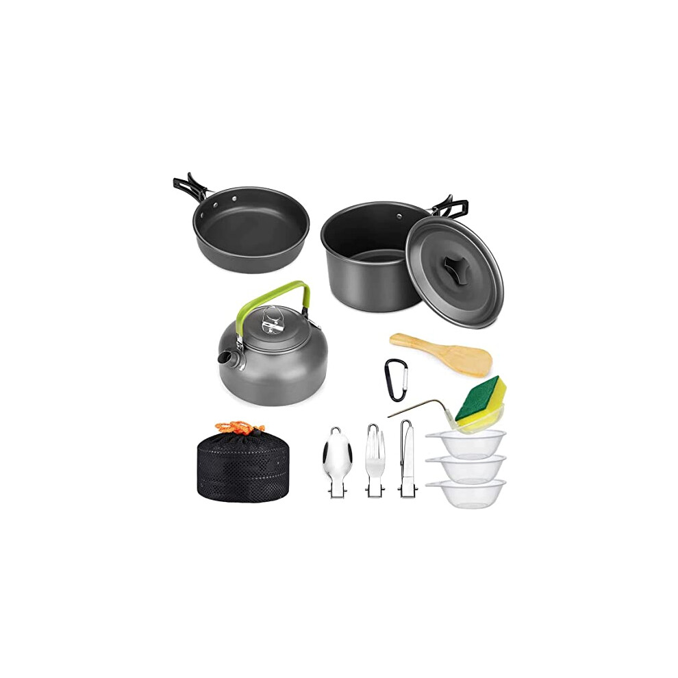 Outdoor Camping Cookware Set Portable Camping Dinnerware Aluminum Camping Tableware Cooking Pot Set Picnic Dinnerware