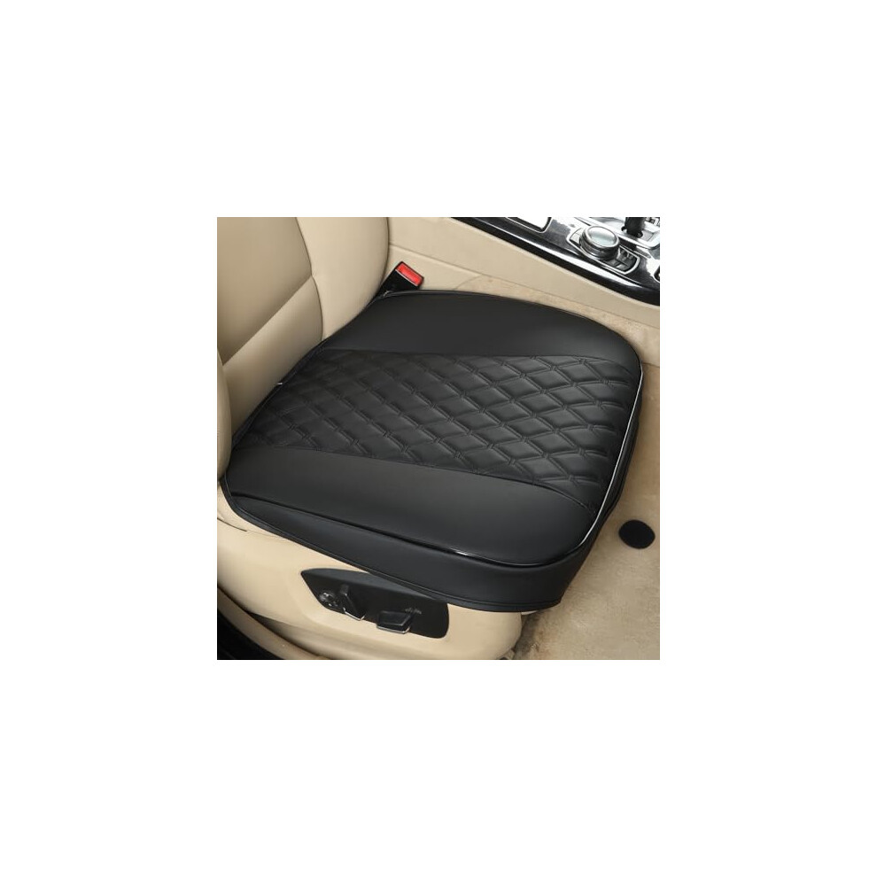 Car Seat Cover PU Leather,Full Wrapping Edge,Protector for Front Seat Bottom (5352 cm)(1Piece,Black)