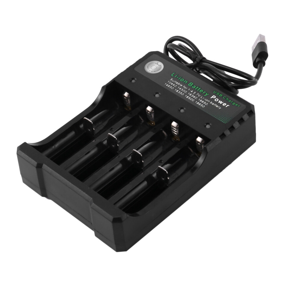 4-Slot Usb Fast Charger For 18350 18500 18650 Aaa Li-Ion Battery