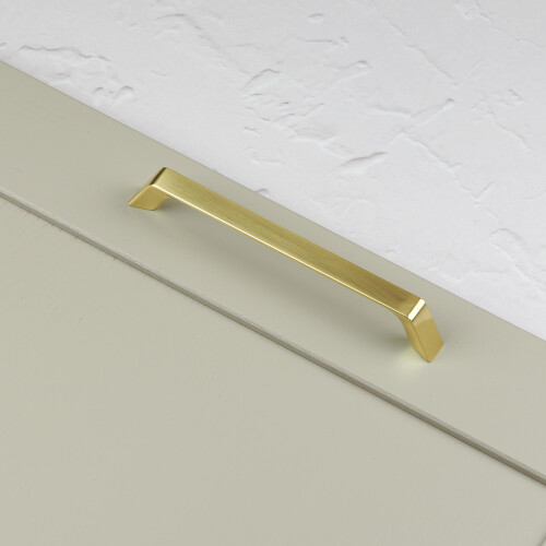 Polished Brass Cabinet Tapered Modern Handle 160mm Centres 2