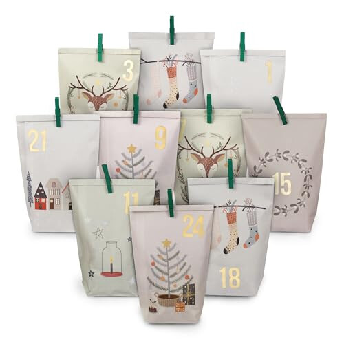 Extravagant Advent Calendar for Filling with 24 PastelColoured Gift