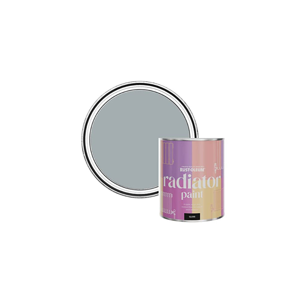 Rust-Oleum Heat Resistant Radiator Paint In Gloss Finish - Mineral 750Ml Grey