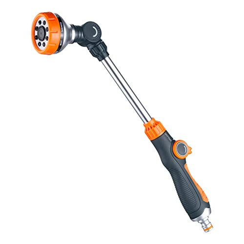 GE1305 Watering Lance, Extended Hose Pipe Spray Gun with 8 Modes, Watering Wand for Hanging Basket Watering, Lawn