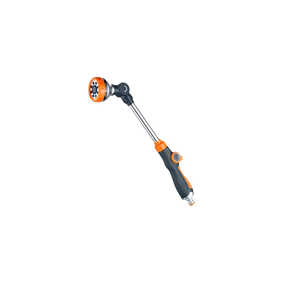 GE1305 Lance d'arrosage, pistolet d'arrosage à tuyau prolongé avec 8 modes, lance d'arrosage pour l'arrosage des paniers suspendus, pelouse