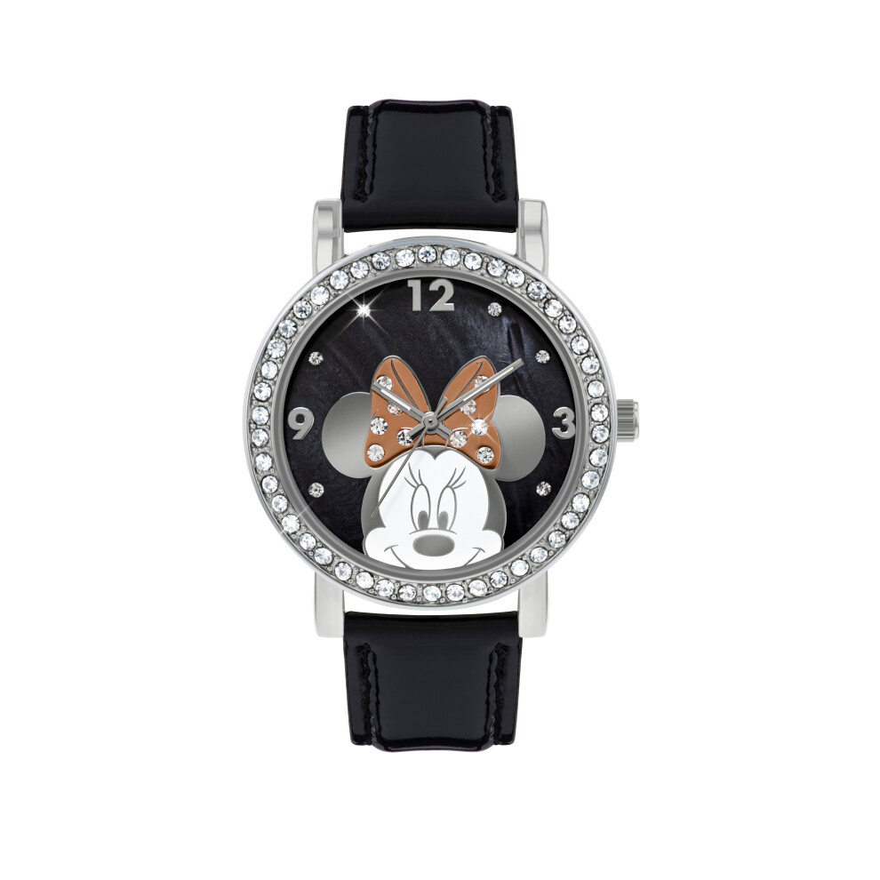 Disney Women's Minnie Mouse Black Strap Watch MN1149