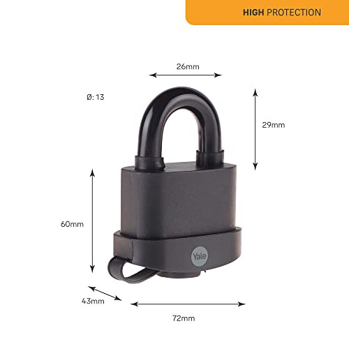 Yale Y1130040080 Long Shackle Padlock 40 mm (Blister Pack) 2