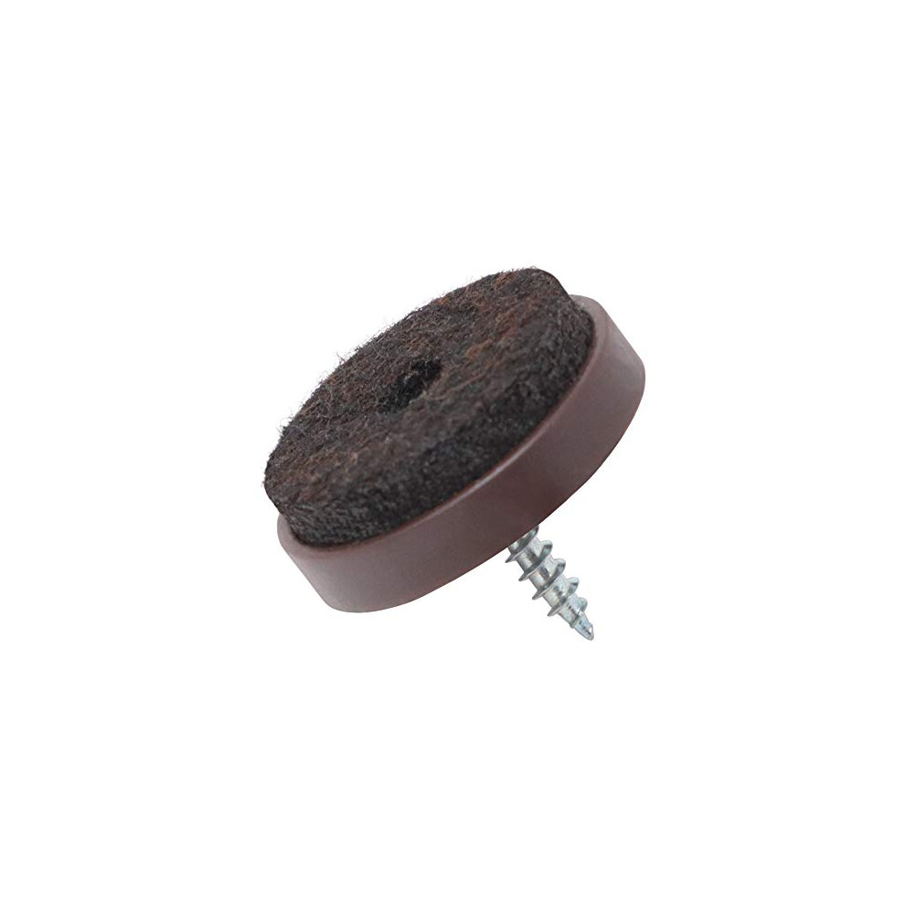 Adsamm / 16 X Felt-Pads With Screws | Ã 1,1'' (Ã 28 Mm) | Brown | Round | Premium Quality Furniture Sliders With 9010178008334