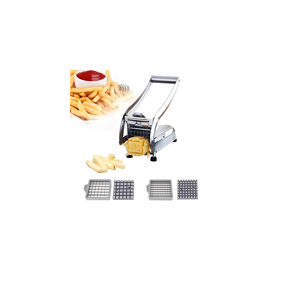 Stainless Steel French Fries Cutter, Vegetables Potatoes Chips Cutter Slicer, Potato Chipper With 2 Blades Of Different