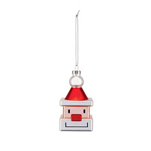 Snow Cube GJ02 1 - Vintage Design Christmas Decoration, Santa Claus Representation, in Blown Glass Hand-decorated,