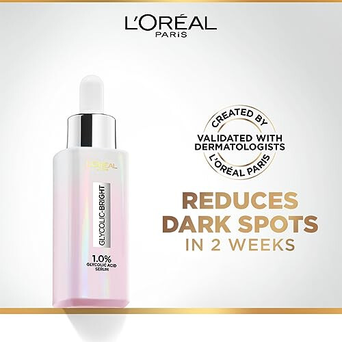 L’Oréal Paris Sérum Éclaircissant L'Oréal Paris, 1% Acide Glycolique, 2% Niacinamide, Réduit Visiblement les Taches, 15ml 2