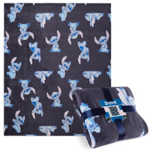 Disney Stitch Coperta in Pile Super Morbida 150 x 130 Accessori per Letto (Blu Stitch)