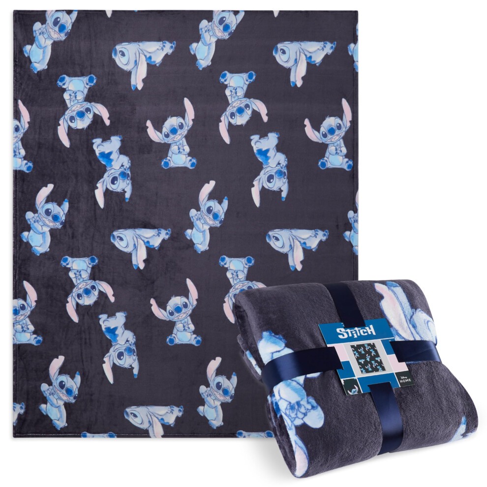 Stitch Fleece Blanket Super Soft Blanket Throw Bed Accessories 150 x 130 Sofa Throw Bed Blankets Baby Yoda Gifts (Blue