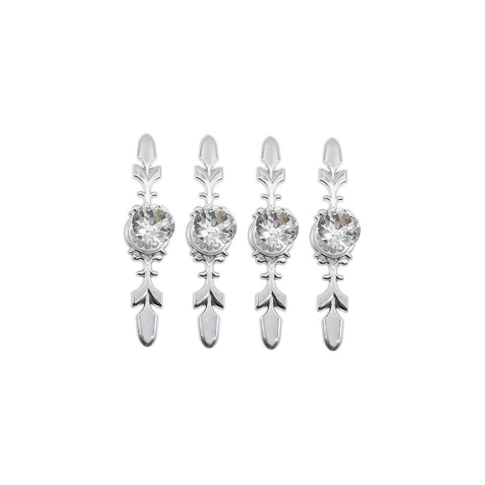 4 Piece Set Crystal Door Knob,Wardrobe Cabinet Knobs,Diamond Crystal Drawer Pull Handle Door Cupboard Knob Furniture