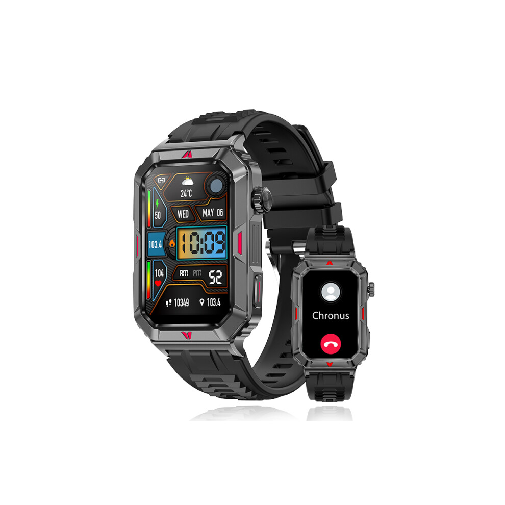 Chronus Smart Watch For Men 1.57'' Square Screen Fitness Tracker For Android Ios Black 6976918345844
