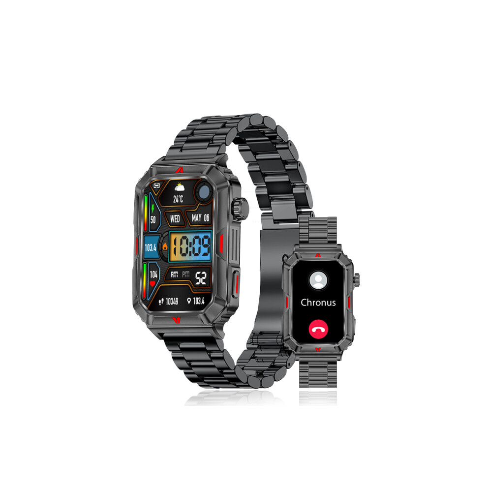 Chronus Smart Watch For Men 1.57'' Square Screen Fitness Tracker For Android Ios Black 6976918345837