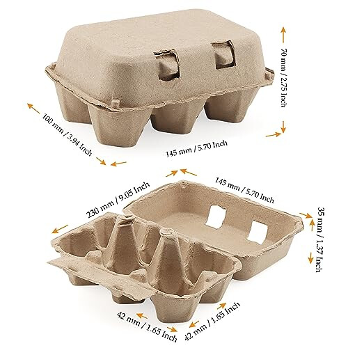 40 PCS 6 Count Cardboard Paper Egg Boxes, Pulp Egg Cartons Egg Container for Farm, Home 1