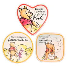 Winnie the Pooh 3pc Multicoloured Ceramic Gift Mini Trinket Tray set VC700383L