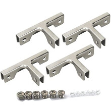 T-Shaped Glass clamp Stainless Steel Glass Support Bracket, Suitable for 8-10mm Glass Thickness, with Screws (Pack of 4)