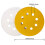 100pcs 125mm sanding discs, Sanding Discs Pads for Random Orbital Sander pads and All Oscillating Tools, yellow sanding 2